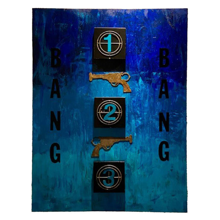 Bang Bang – 30” x 40” Mixed Media on wood panel - SOLD