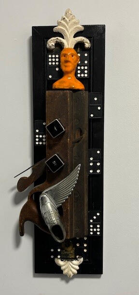 Lite in the Loafers - 6" x 20" Mixed-Media on wood - $400