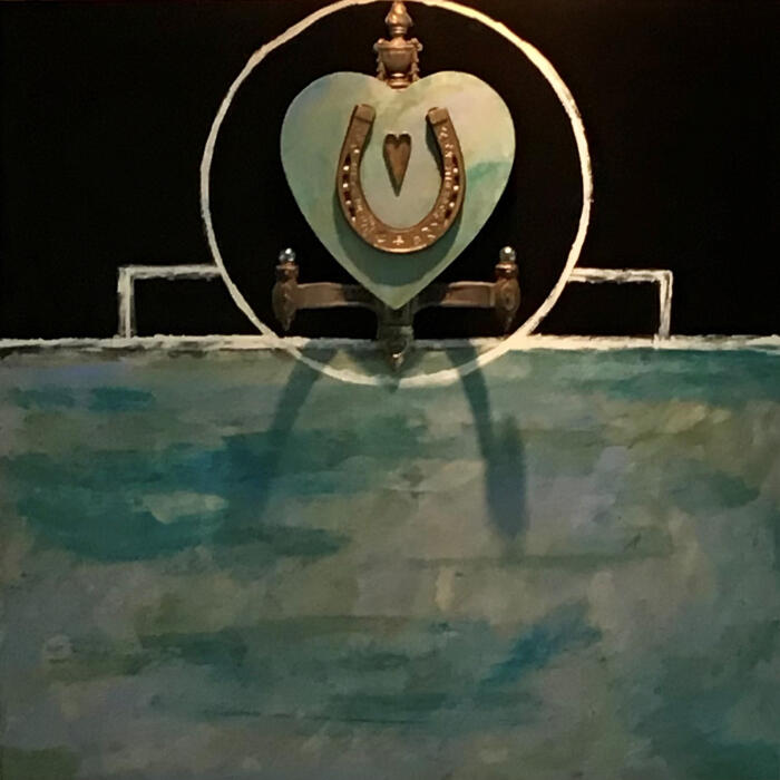 Lucky In Love - 30" x 30" Mixed Media on Wood $800