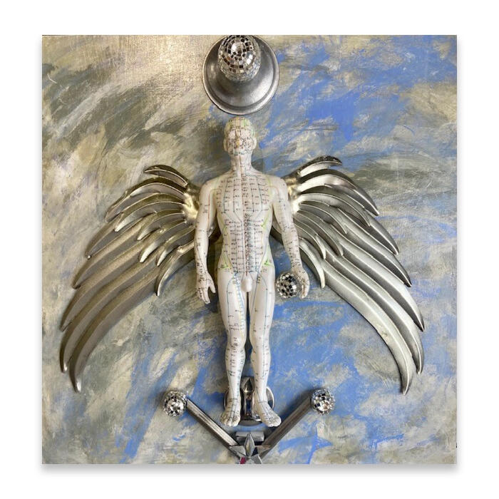 Heaven must be missing an Angel - 30" x 30" Mixed Media on Wood - SOLD