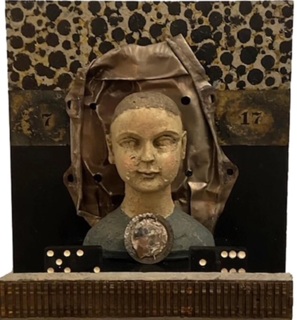 Their Name is LUCKY - 12" x 12" Mixed Media - $500