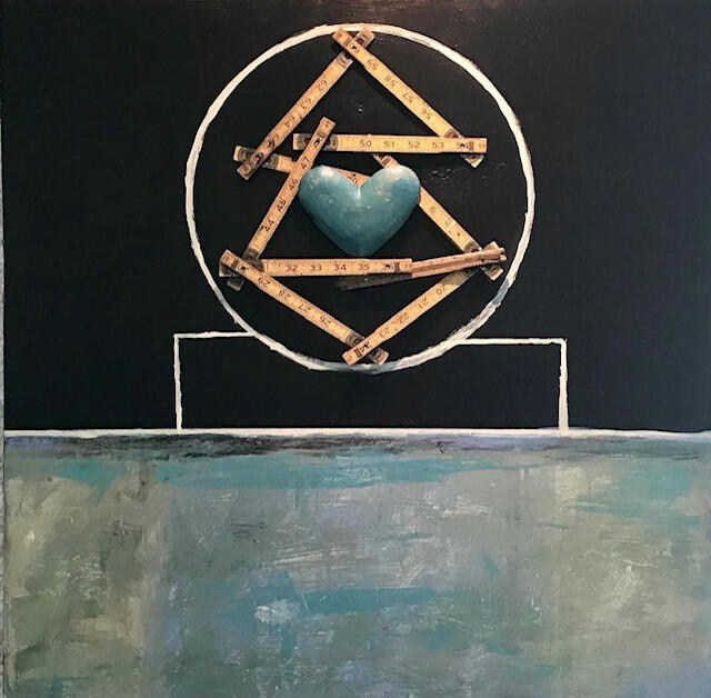 Measured in Love - 30" x 30" Mixed Media on wood - $800