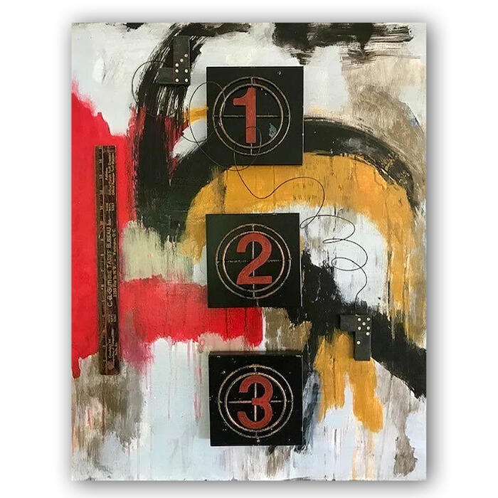 The Countdown 24”x 30” Mixed Media on wood panel - $700
