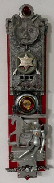 CatFace 6" x 24" mixed media on wood - $600.00