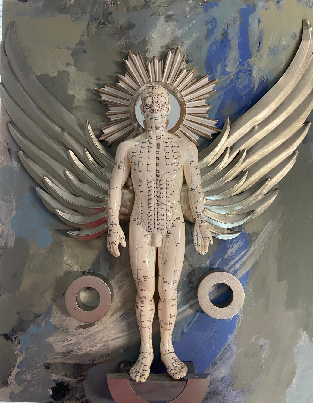 Silver Angel - "30 x 30" Mixed Media on wood - SOLD