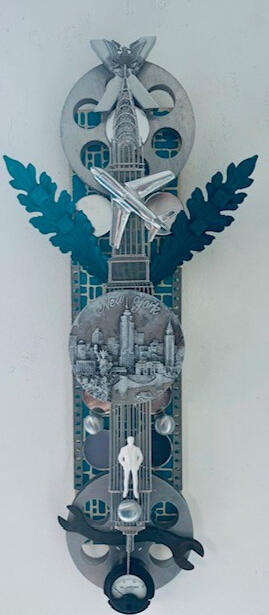 NYC BLU - 6" x 24" Mixed Media on Wood - SOLD