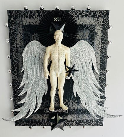 Disco Angel 30" x 30" Mixed Media on wood - SOLD