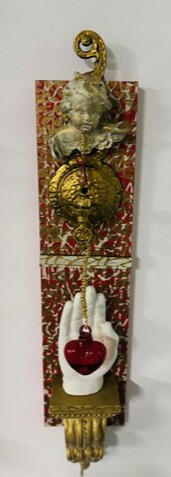 Hold On My Heart - 6" x 24"Mixed-Media on Wood - $600